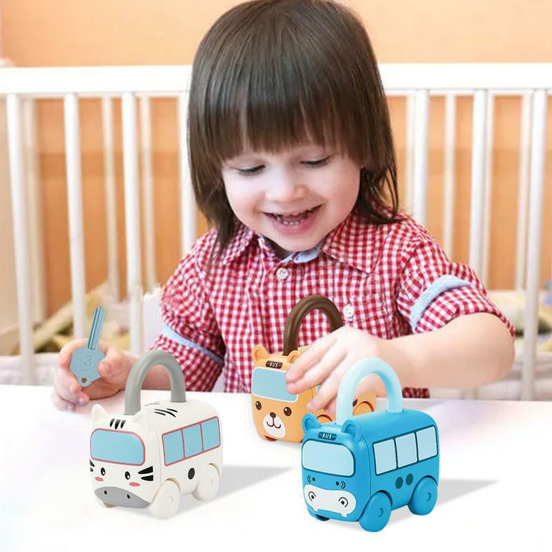 Juegos a juego Montessori, vehículos de juguete para niños pequeños con llaves a juego, juguetes para ejercicios de atención para niños mayores de 3 años