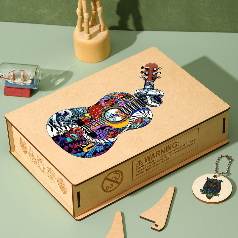 Puzzle di animali in legno di forma irregolare interessante gioco di famiglia squisito artigianato fai da te per adulti regalo speciale per bambini