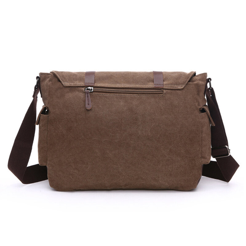 2023 Leisure Fashion Men's Canvas Crossbody Backpack Computer Laptop Single Shoulder Multi Pocket Schoolbag Postman Bag Travel