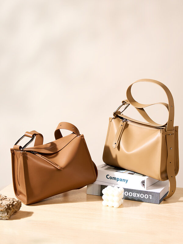 Crossbody bag, minimalist design women's bag, leather niche luxury women's shoulder bag