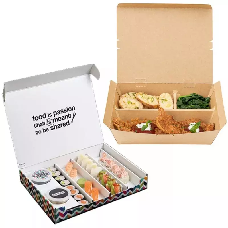 Benutzer definierte Großhandel benutzer definierte Logo Karton zu gehen Fast-Food-Verpackung Fish Chips Burger Pommes Frites Huhn Flügel Scatole Pizza Slice p