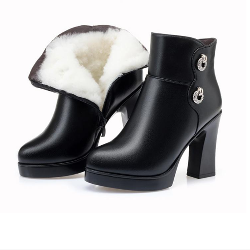 AIYUQI 2024 najnowsze damskie buty zimowe zimowe botki na wysokim obcasie damskie ciepłe wełniane platformy modne buty damskie buty