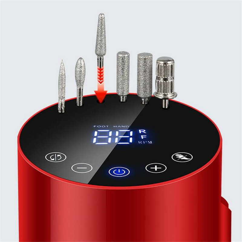 New 1 SET Portable 35000RPM Electric Nail Drill Machine With LCD Display Nail Master For Manicure Nail Drill Milling Machine 2#