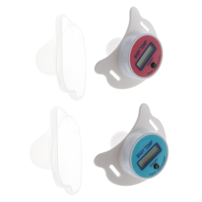 Wyświetlacz termometr LCD o wysokiej dokładności termometr w kształcie sutków smoczek do monitora gorączki grzewczej dla niemowląt różowy/niebieski Dropship