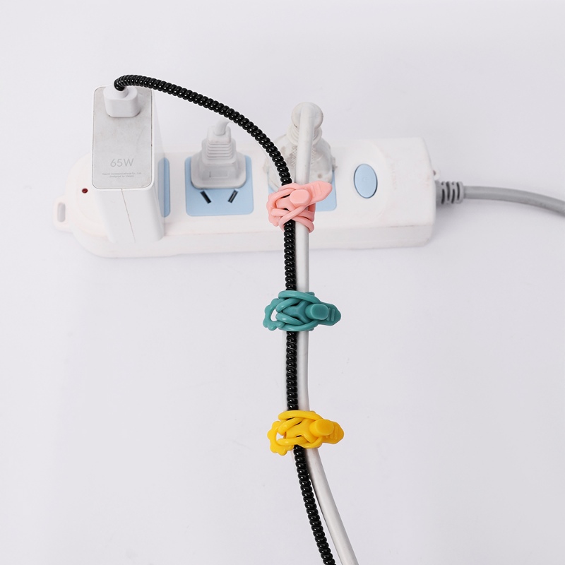 Organizer do kabli przewód silikonowy paski do słuchawek ładowarka do przewodów myszy wielokrotnego użytku mocowanie opaski Organizer do kabli
