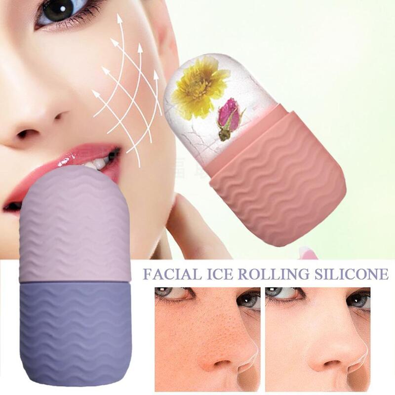Silikon Eis Gesichts walze Hautpflege Beauty Lifting Tool Trays Massage geräte Globus Konturierung Pflege Haut würfel Eis Eis Gesicht i5o4