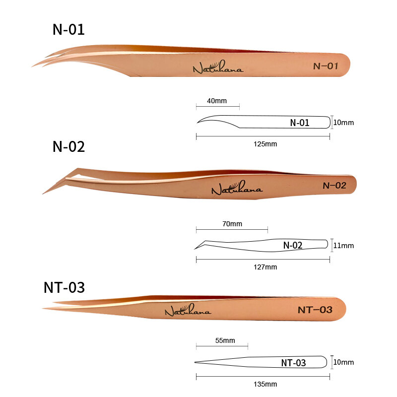 Natuhana Wimpers Pincet Rvs Gratis Schip Pincet Hoge Precisie Anti-Statische Pincet Voor Wimper Extensions Make