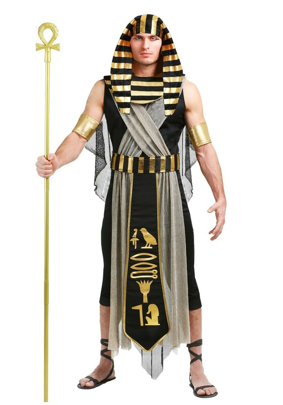 Costume de pharaon égyptien pour hommes, robe de couple médiévale, costume d'Halloween dans les Prairies, roi Aleopatra, reine, cosplay, fête de carnaval
