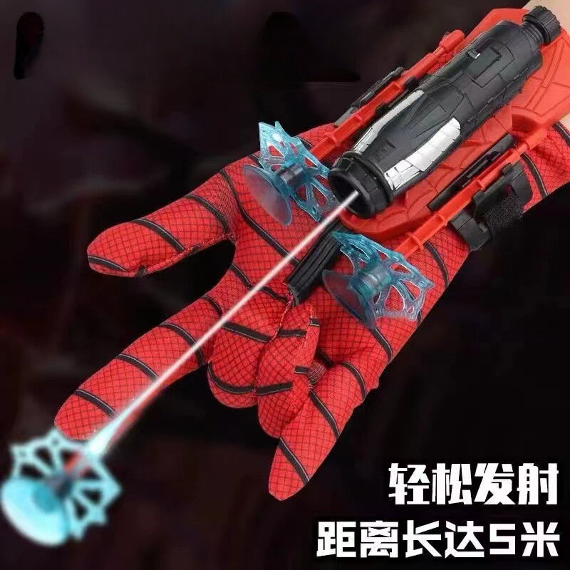 Peluncur pahlawan SpiderMan berputar, mainan anak hadiah ulang tahun, pistol penyedot peluru lembut, peluncur Spider-Man