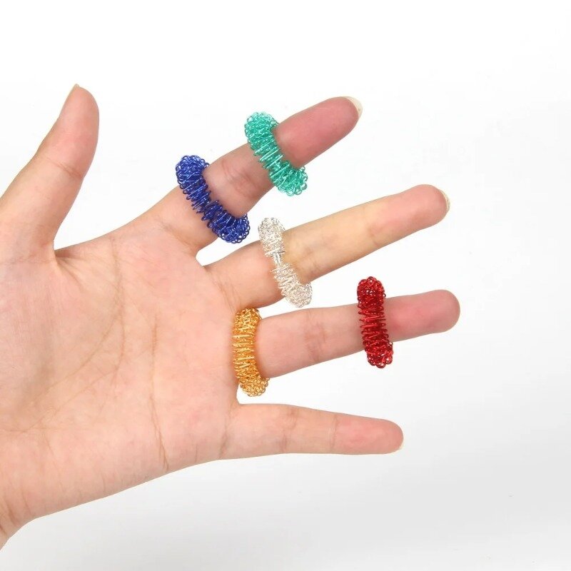Anillos sensoriales de acupresión para dedo, juego de anillos de acupresión silenciosos para aliviar el estrés, juguetes sensoriales, 1 piezas