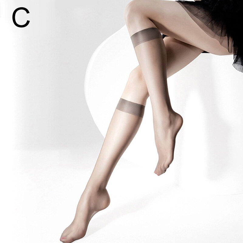 여성용 편안한 종아리 양말, 얇은 투명 스타킹, 부드러운 무릎 높이 양말, 고품질, 여름 착용, 1 쌍
