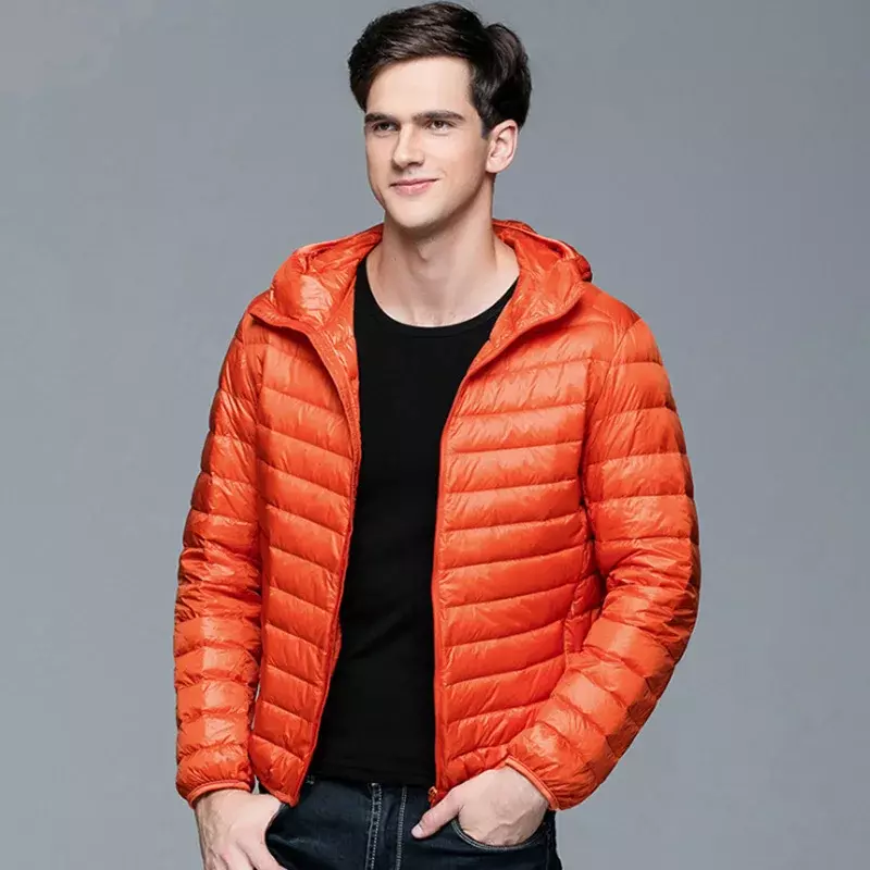 남성용 오버사이즈 퍼퍼 재킷, 따뜻한 초경량 화이트 덕 다운 코트, 남성 캐주얼 파카, 7XL, 6XL, 5XL, 2023 신상 패션