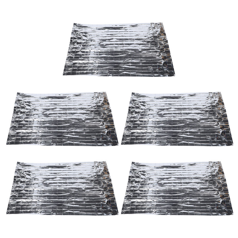 5 Pcs First Aid Blanket Silver Thermal Sheets Survival Thermal Portable Outdoor for