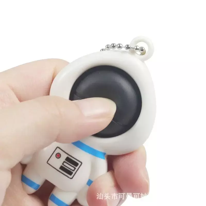 Astronauta Dedo Bubble Music Key Ring, brinquedo de liberação de pressão, chaveiro, barato, 1pc
