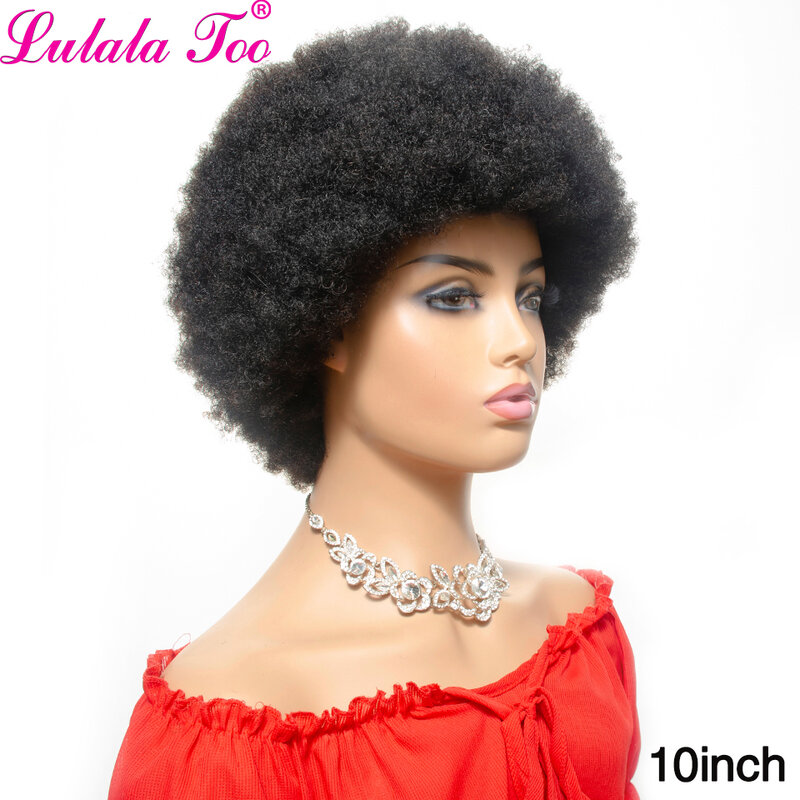 Kurze Afro Perücke Brasilianische Menschenhaar Perücken für Frau Remy Glueless Afro Verworrene Lockige Perücke 150% Dichte Natürliche Farbe Remy yepei Haar