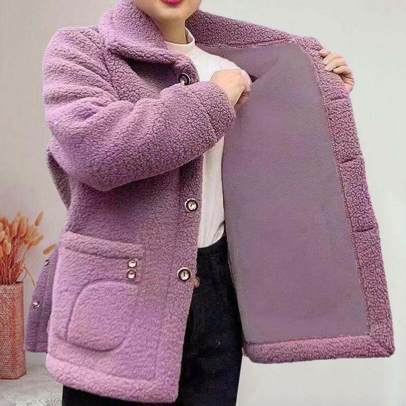Kurtka damska płaszcz stylowy płaszcz z klapami damski z imitacją wełna jagnięca typu Streetwear z długim rękawem odzież wierzchnia na jesień zima moda