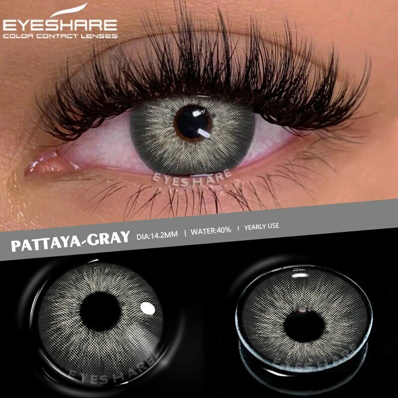 EYESHARE สีคอนแทคเลนส์สำหรับ Eyes 2Pcs Blue Gray เลนส์ที่สวยงามนักเรียนรายปีแต่งหน้าเครื่องสำอางค์ EyeContact เลนส์