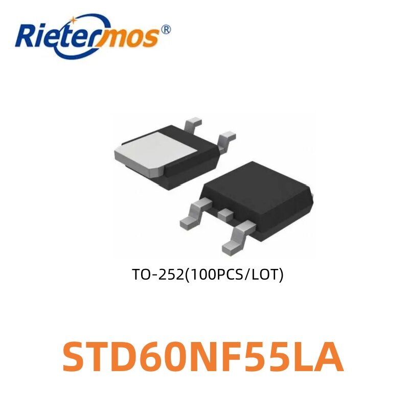 STD60NF55LAT4 TO252, STD60NF55L D60NF55LA, 100 PCes