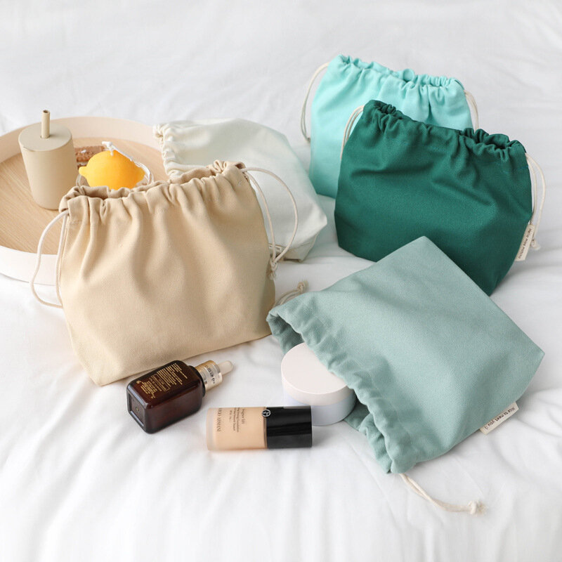 27x8x20cm borsa grande in tela con coulisse regalo Candy Jewelry Organizer Pouch Travel Portable Women Cosmetic Storage borsa in tessuto di cotone
