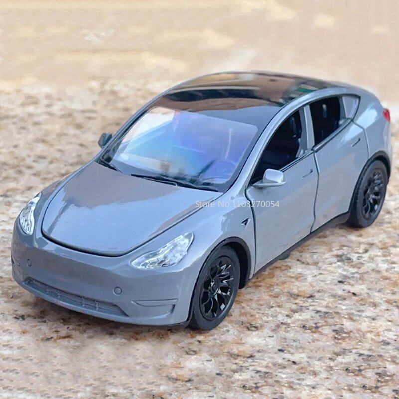 1/32 Tesla Modell y Geländewagen Legierung Automodelle Druckguss Metall Spielzeug Simulation Fahrzeuge Dekoration für Kinder Weihnachts geschenke Jungen Spielzeug
