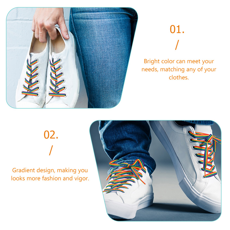 Cordones elásticos de moda para zapatos, rayas verticales, versátiles, 1 par