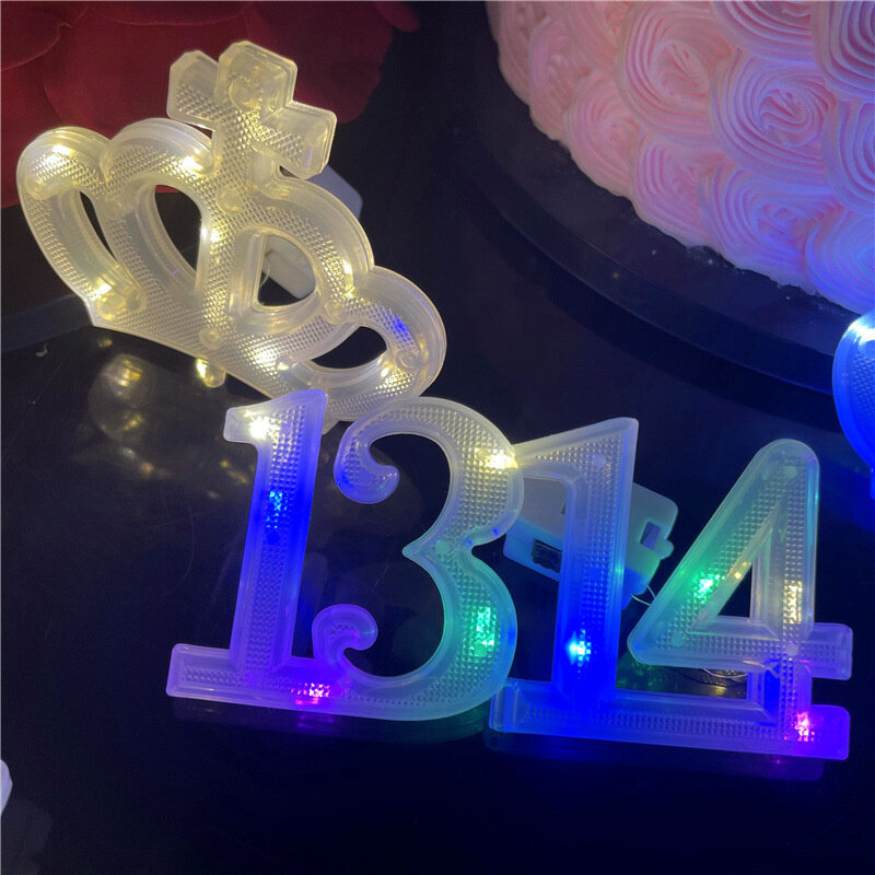 Corona de amor con luz decorativa, 1314, ramo de luces, Decoración de cumpleaños, boda, aniversario, caja de regalo para pasteles