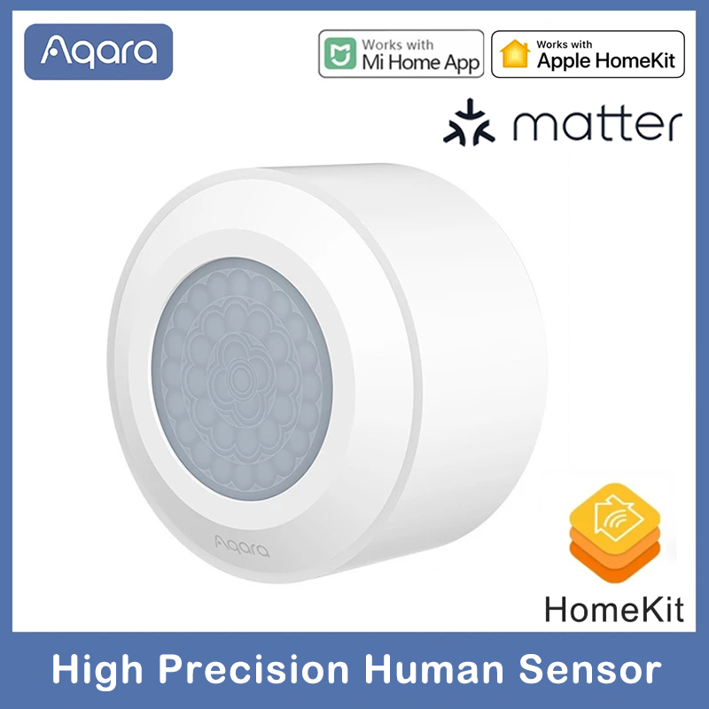 Aqara Matter-Sensor de movimiento humano de alta precisión ZigBee3.0, Sensor de movimiento inalámbrico, IPX5 resistente al agua, funciona con Homekit