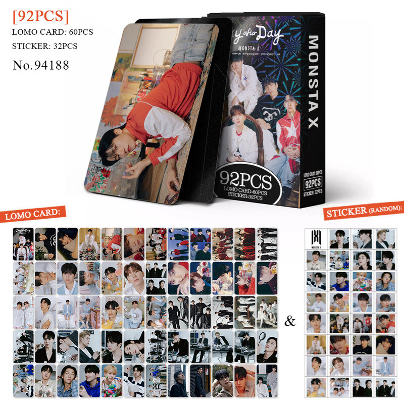 92pcs Kpop MONSTA X Photocard Albums Lomo Card Lee Minhyuk I.M Lee Jooheon Kihyun Chae Hyungwon Shownu  Postcard Fans Gift