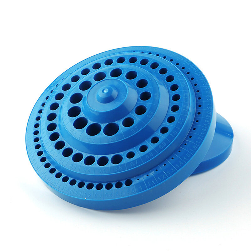 Mallette de rangement en plastique dur de forme ronde, support de foret de 1 à 13mm, trou bleu, alésage, boîte de conteneur d'évaluation, chaud, 1 pièce, 100 pièces