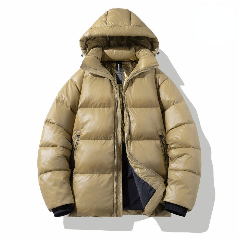 Down Jacket Casual Loose Winter Jacket Short Glossy Thickened White Duck Down Jacket for Both Men and Women