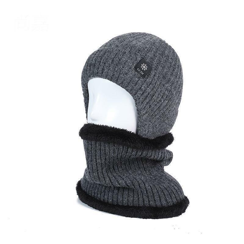 Solid Knitted Hat Winter Thickened Knitted Woolen Men Warm Ear Protection Caps Skullies Beanies Gifts New Year