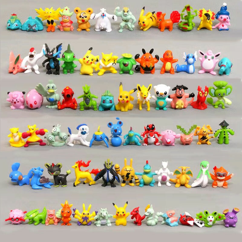 Anime Pokemon Figures Blind Box Pikachu Figurine with Card Toy Christmas Halloween Pvc Dolls Pendant for Kid Gifts