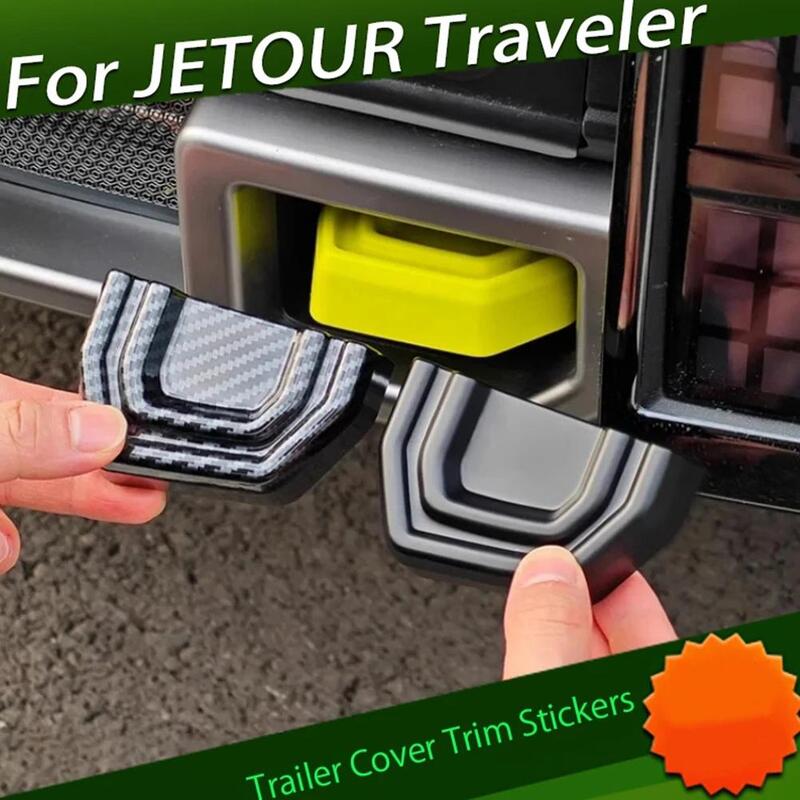 Auto Aanhangwagen Cover Trim Stickers Geschikt Voor Chery Jetour Traveler Haak Cover Zwart Gemodificeerd Trim G 7X5