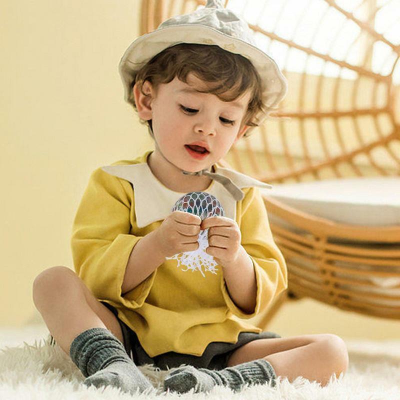 Pelota antiestrés suave y colorida para niños y adultos, juguete sensorial de arcoíris, antiestrés