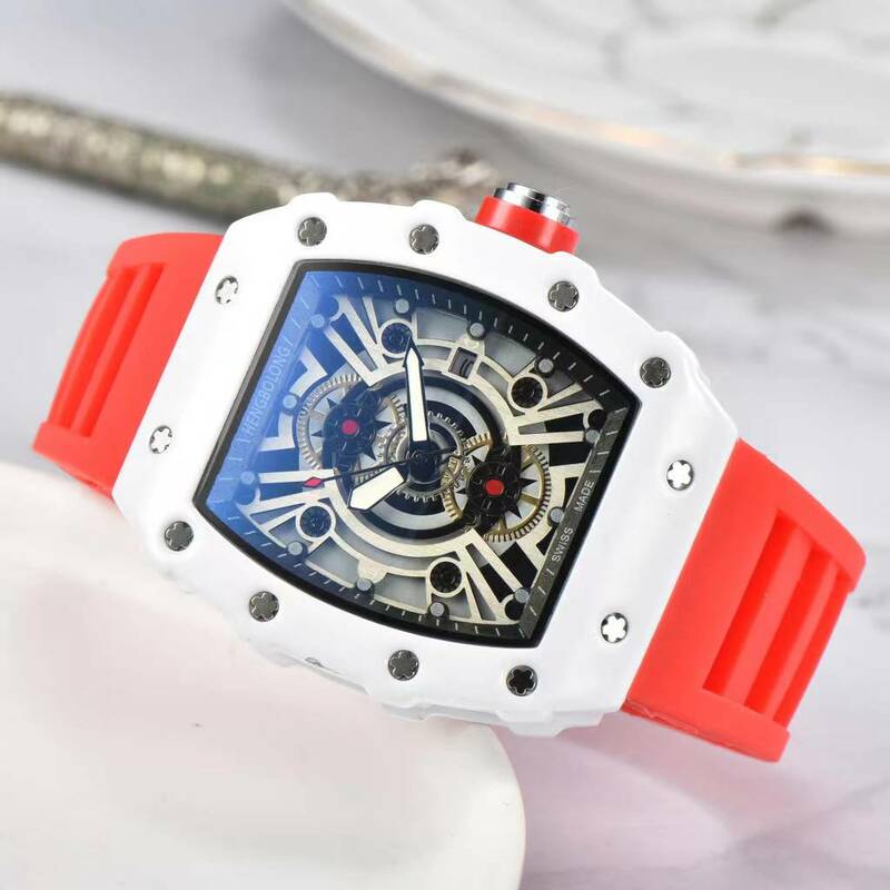 2024 new men's quartz watch personality fashion trend business hollow design calendar display high quality men's bowl watch