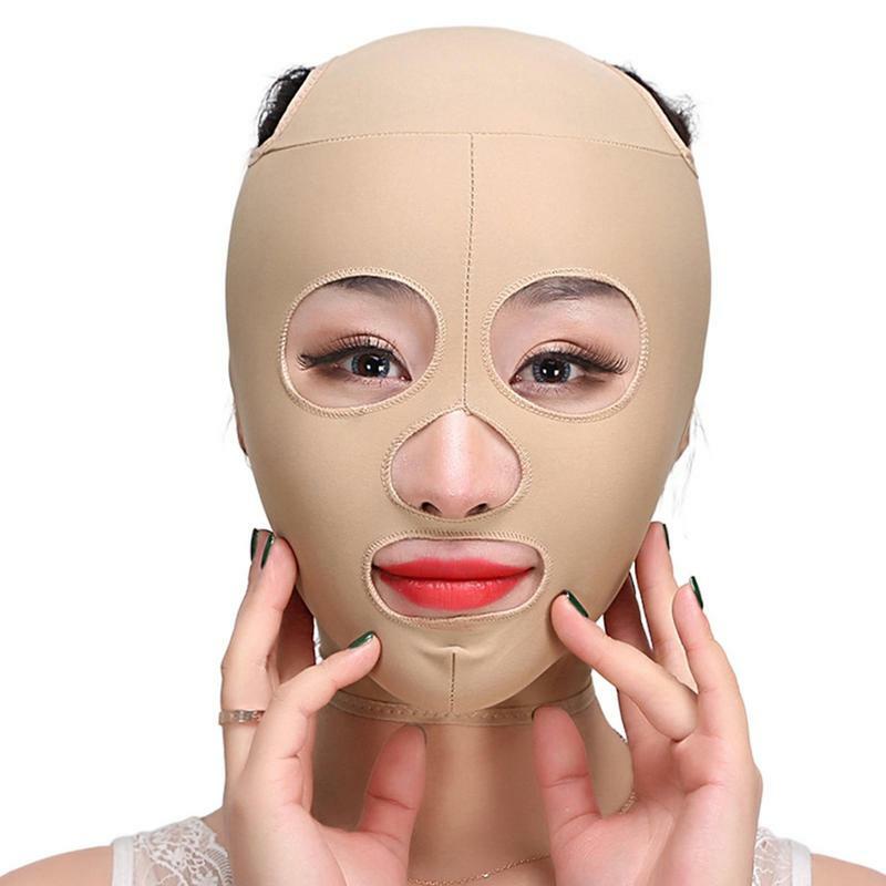재사용 가능한 통기성 뷰티 페이스 리프트, 여성 얼굴 슬리밍 붕대, V 셰이퍼, 풀 페이스 리프트, 수면 마스크