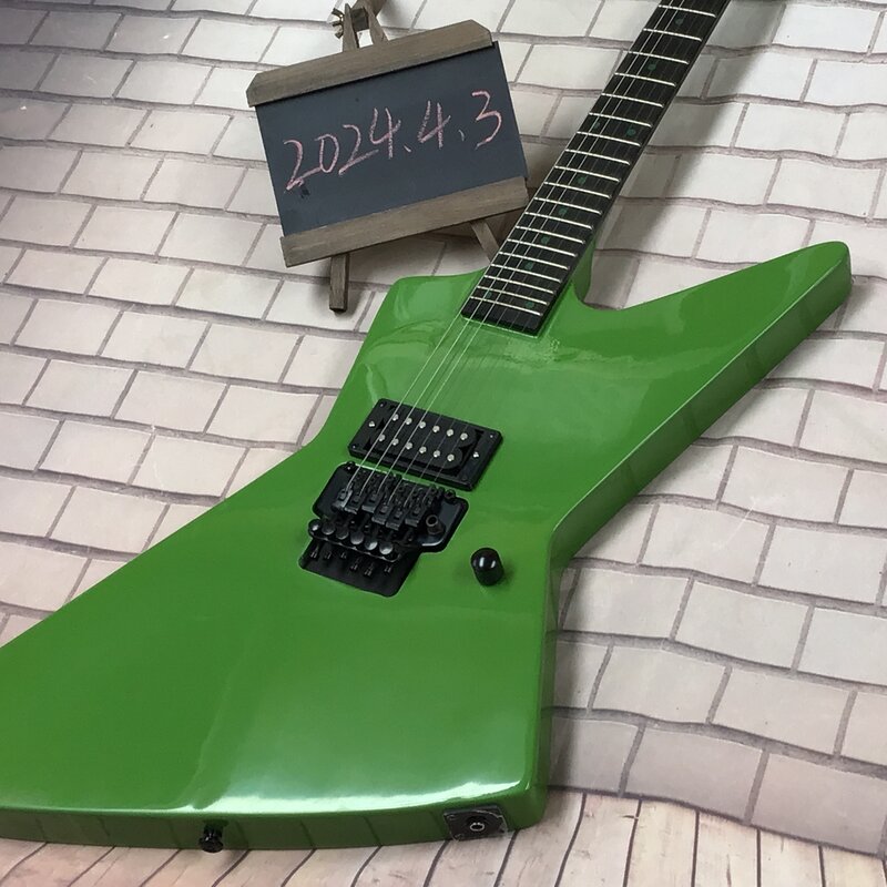 Gratis pengiriman kustom gitar listrik 6-String Rosewood Fingerboard tersedia gitar warna hijau perangkat keras hitam guitarra