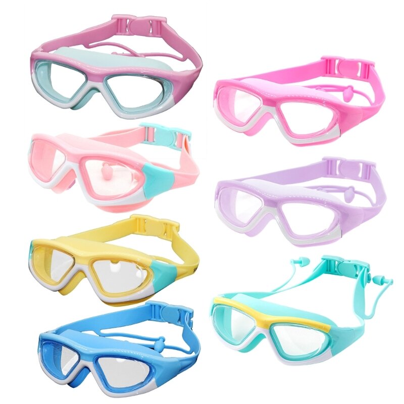 نظارات سباحة قابلة للتعديل للأطفال ، نظارات سباحة صغيرة مريحة مضادة للضباب ومضادة للشعاع فوق البنفسجية للأطفال والفتيان والفتيات والمراهقين