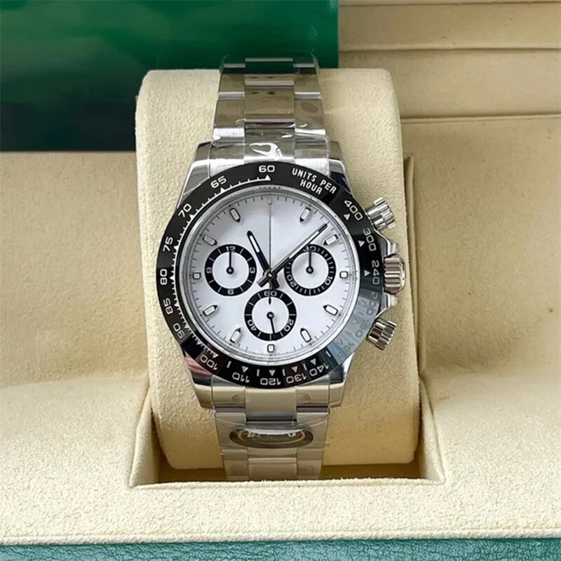 Reloj de alta calidad para hombre, cronógrafo de lujo AAA, con espejo de zafiro Panda, resistente al agua, 40mm, 7750/4130, 904L