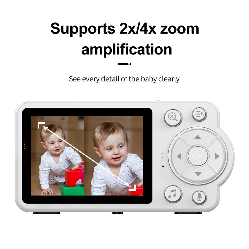 Monitor bayi interkom suara audio dua arah, kamera bayi dengan penglihatan malam inframerah dengan monitor video pengawasan perlindungan keamanan
