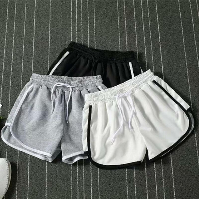 Color Block Sports Shorts Striped Side Shorts Breathable Drawstring Men's Summer Sport Shorts with Elastic Waist for Unisex