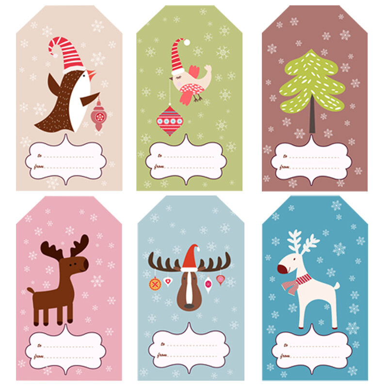 50-250pcs New Merry Christmas Stickers Rectangle Christmas Gift Box Decor Seal Sticker Cute Santa Stickers Stationery
