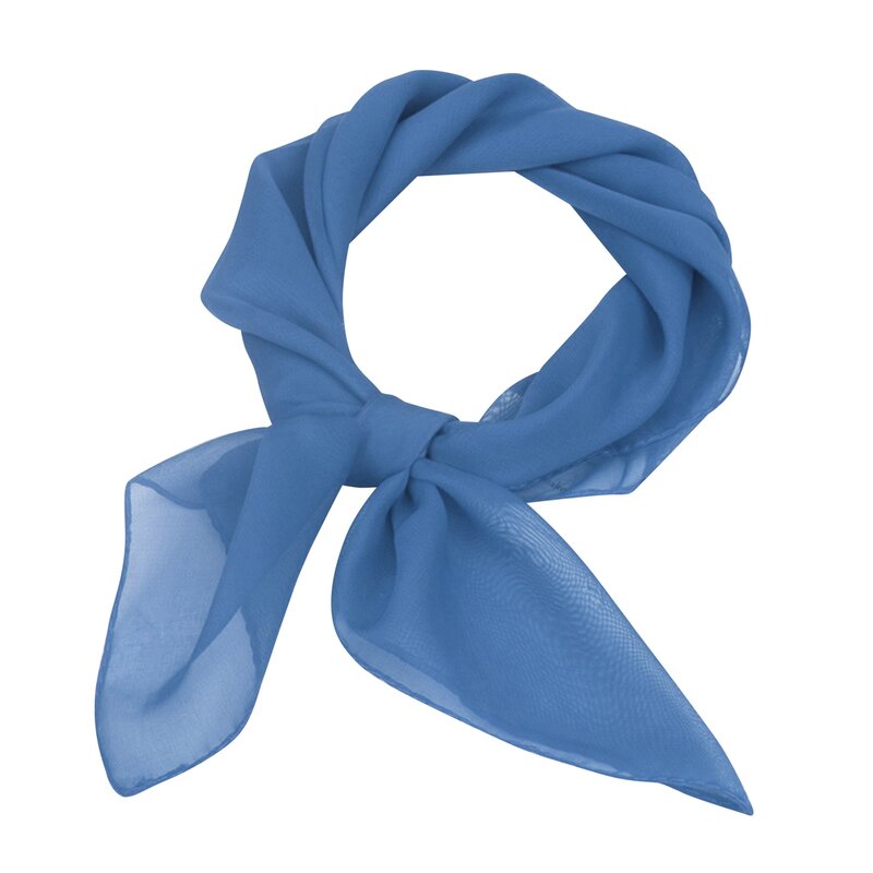 Écharpe de cou en mousseline de soie, mouchoir carré, ruban décoratif, écharpe de danse, bleu royal