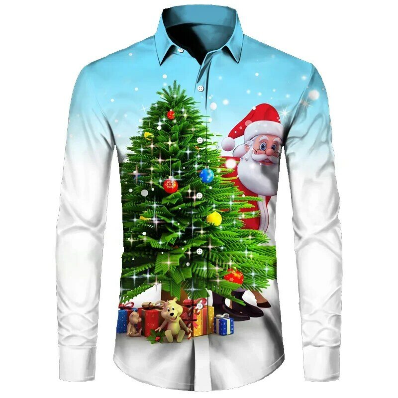 2023 рождественские праздничные дизайнерские новые мужские рубашки в оригинальном стиле рождественские Золотые снежинки с рисунком HD новогодний Рождественский подарок
