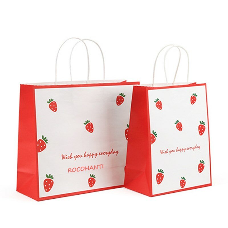 Free Sample Wholesale custom size handle kraft recycled colored shopping paper gift bag with logos