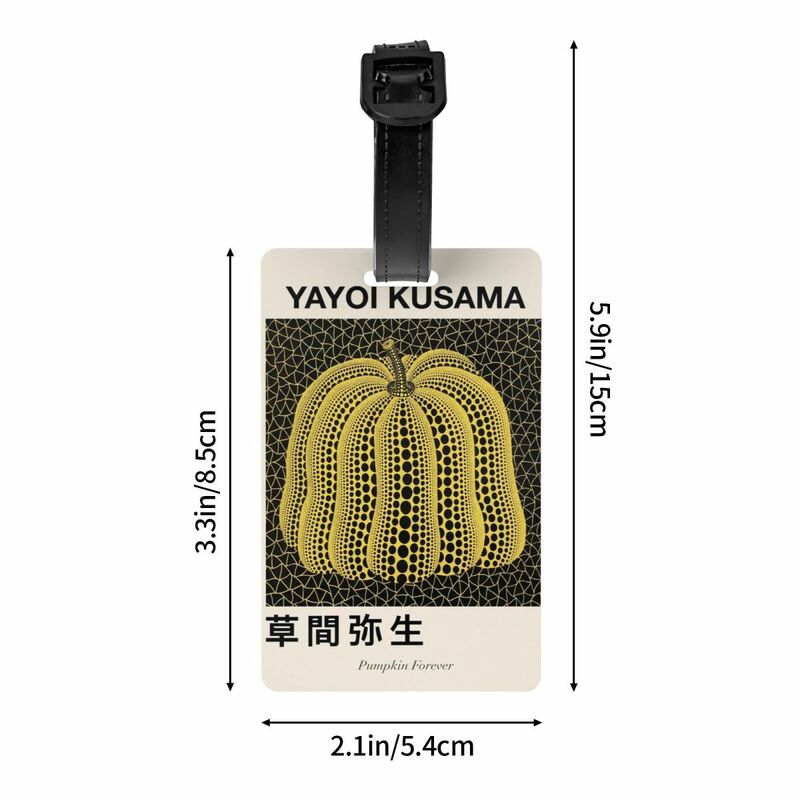 Yayoi Kusama Pumkin Forever etiqueta de equipaje, Arte abstracto, Maleta, cubierta de privacidad, etiqueta de identificación