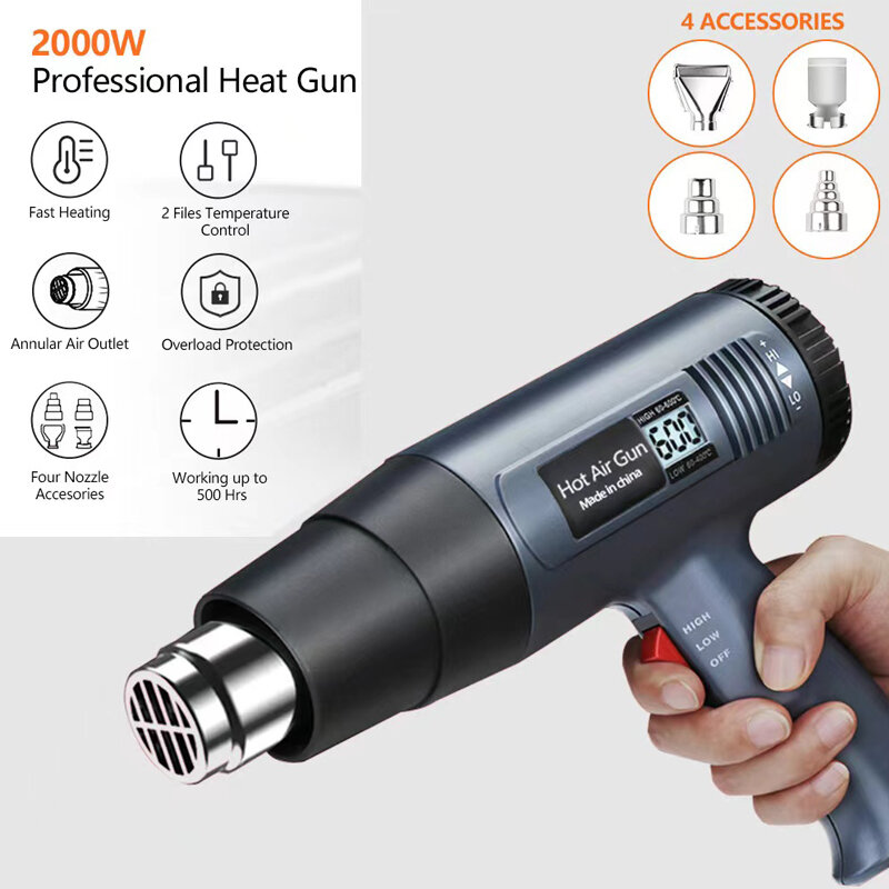 Industrial High-Power Hot Air Gun 110V 220V Heat Air Tool Handheld Heat Gun Soldering Thermal Blower Air Dryer Machine