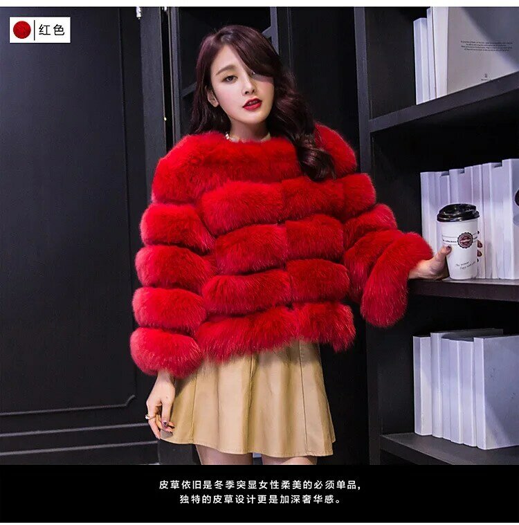 Manteau en fausse fourrure de renard pour femmes, vente en gros d'usine, nouveau Style de couture, Slim, court, nouveau Style