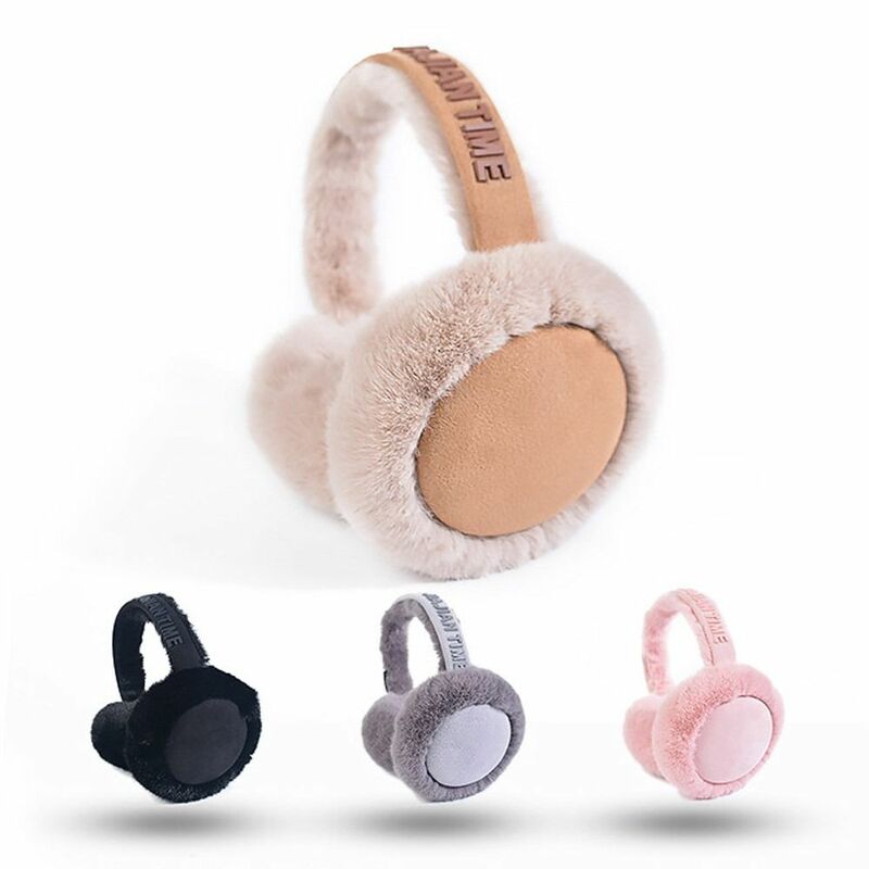 Foldable Plush Ear Muffs Outdoor Warmer Solid Color Winter Ear Cover Cold Protection Ear Protection Ear Warmers Women Men