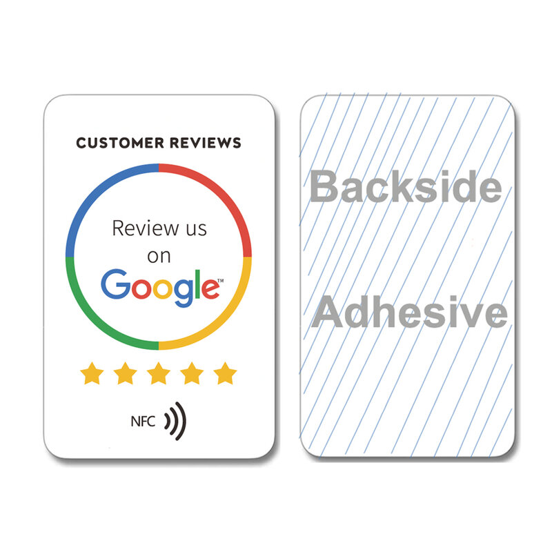 50 schede NFC Tap Aumenta le tue recensioni Chip NFC215 da 13,56 MHz 504 byte Inviaci su Google Review Card